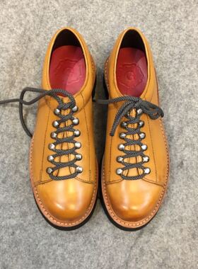美国Grenson NED棕色厚牛皮低帮登山Hiking皮鞋工装皮鞋