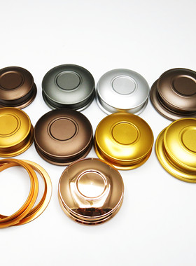 茶叶罐铝合金盖子配件瓶加工酒瓶改空酒瓶切割配金色盖中式新改造