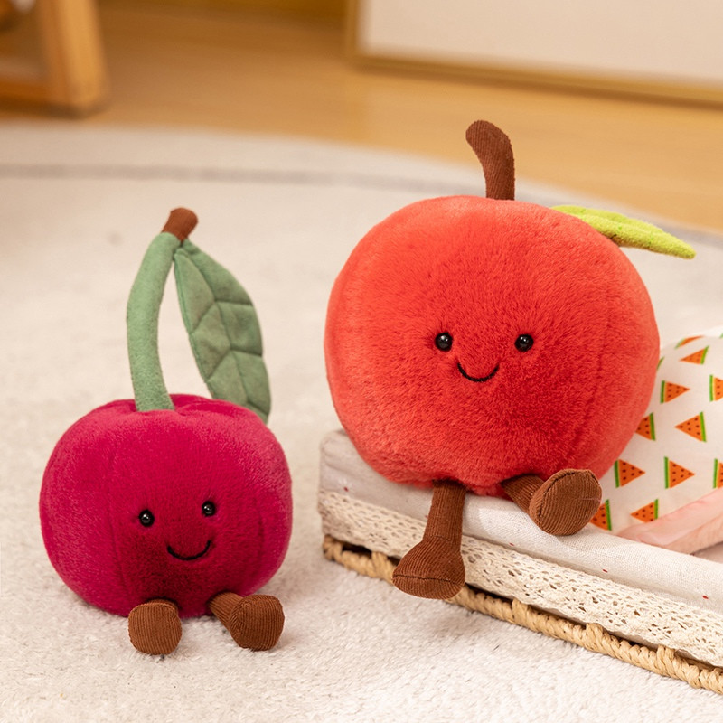 美味水果趣味红苹果樱桃毛绒玩具
