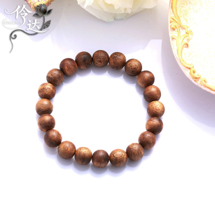 天然海南莺歌绿奇楠沉香圆珠手串文玩佛珠单圈手链