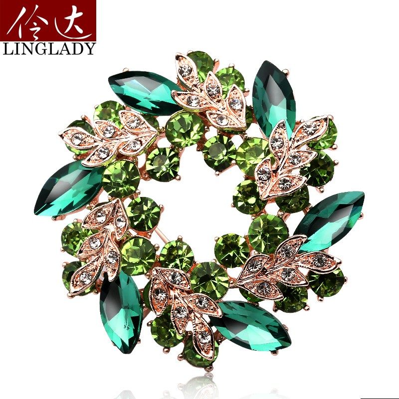 伶达胸针女胸花开衫扣针饰品紫荆花大别针披肩扣花轮包邮丝巾扣