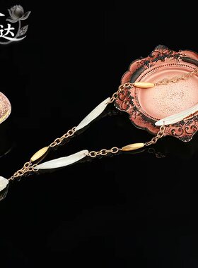 LINGLADY复古珍珠流苏项链女金色链条波西米亚腰带配饰