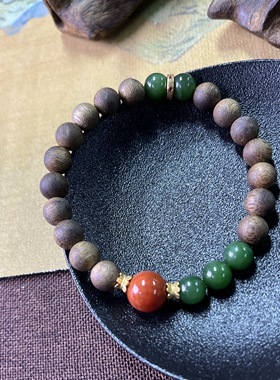 沉香木珠珠子手串男女情侣款