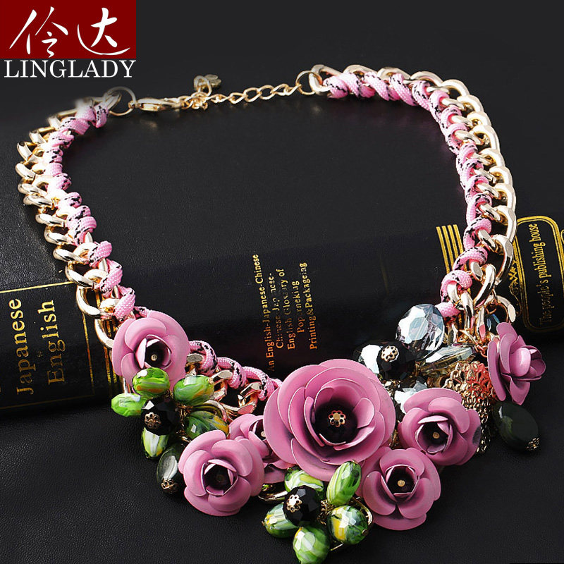 伶达饰品 名媛气质春之华尔兹项链 欧美复古锁骨链短款女毛衣链子