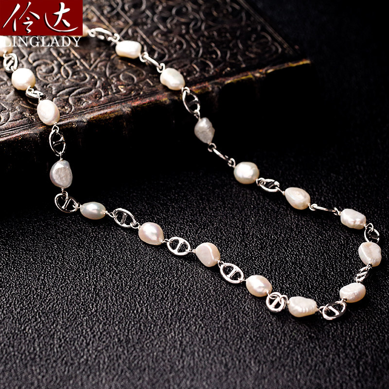 伶达饰品时尚项链异形珍珠锁骨链短款小众高级感轻奢颈链2023新