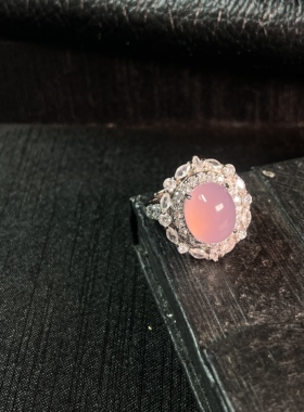 伶达玉髓戒指女新中式高冰大鸽子蛋面轻奢高级感