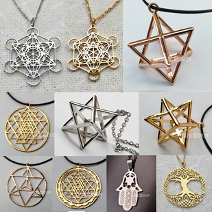 梅尔卡巴吊坠 法蒂玛之手项链 斯里 树 莲花项链