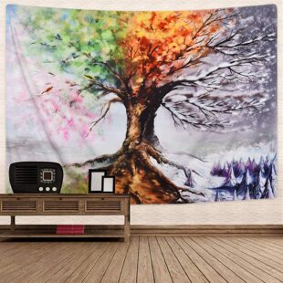 生命之树桌布直播背景布挂毯挂画布置装饰树形门帘清仓