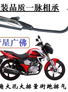 适用飞肯摩托车配件FK150-10D猛禽三角街跑排气管 消声器 排气筒
