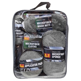 洗车9件套装 擦车巾家居汽车美容清洁手套毛巾抹布打蜡海绵轮毂刷