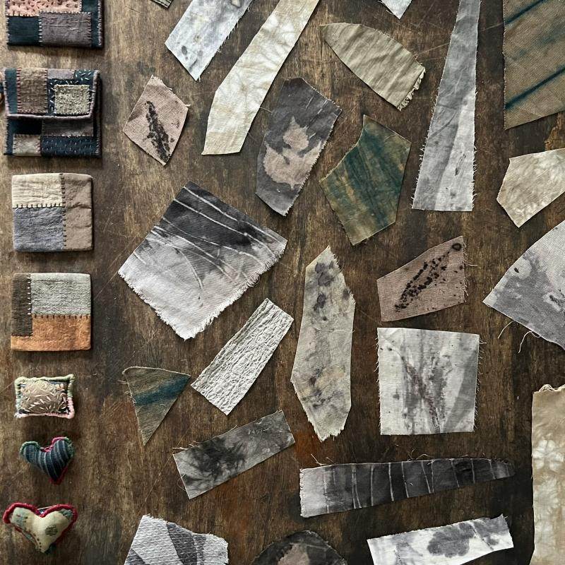 未完成 植物染侘寂风棉麻丝DIY小块布料高级色碎布包拼布布头组合,居家布艺,海绵垫/布料/面料/手工diy,淘宝优惠券,粉丝福利购,淘宝优惠卷