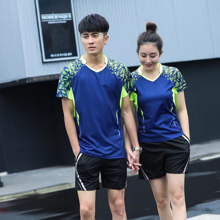 极速运动速干透气短袖男比赛服乒乓球衣跨境新款羽毛球服套装