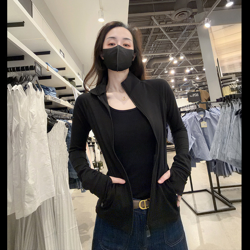 CK女士新款立领修身开衫卫衣