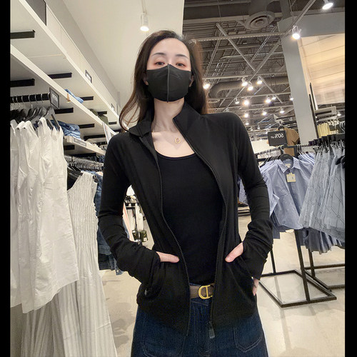 CK女士新款立领修身开衫卫衣