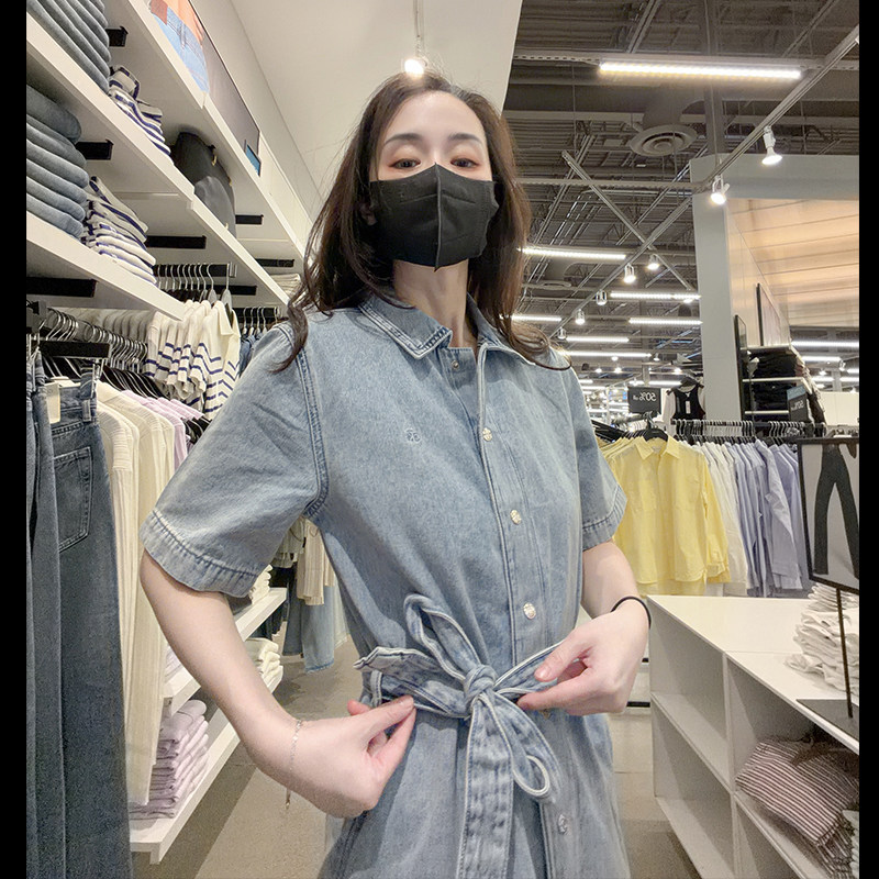 CK女士短袖牛仔连衣裙