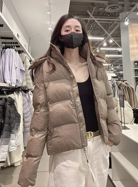 CK连帽拉链保暖棉服外套
