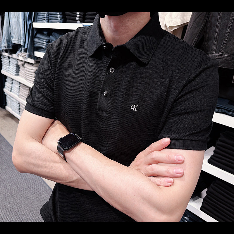 CalvinKleinCK男士鳞纹POLO衫