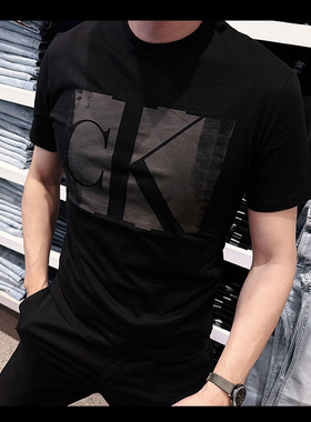 Calvin Klein CK男士新款圆领时尚休闲柔软棉质短袖T恤CM3-240