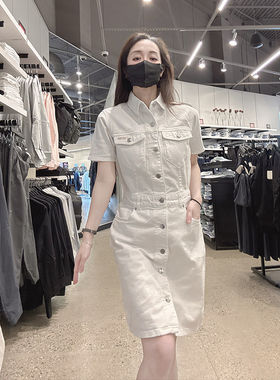 CalvinKlein女短袖牛仔连衣裙