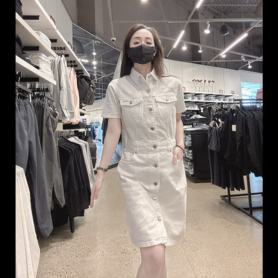 CalvinKlein女短袖牛仔连衣裙