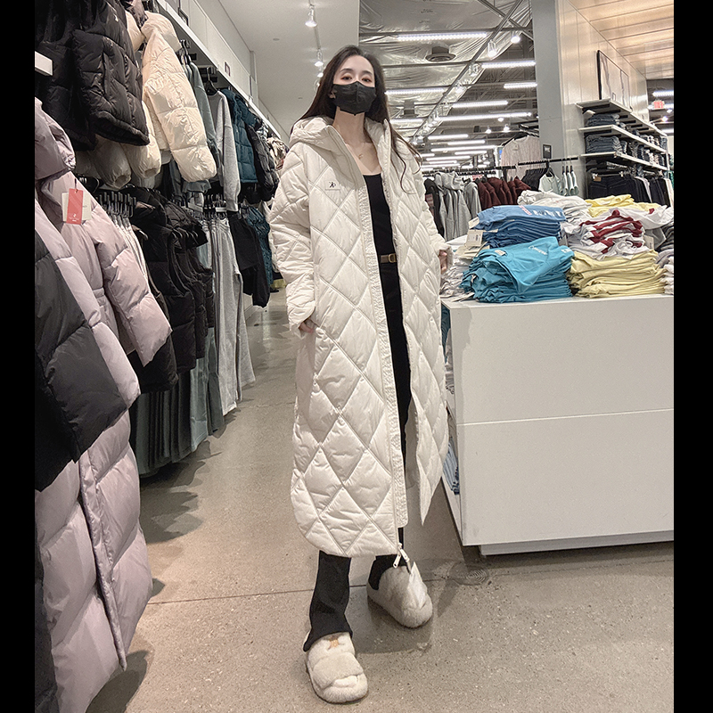 CK女士防风防水保暖棉服中长款