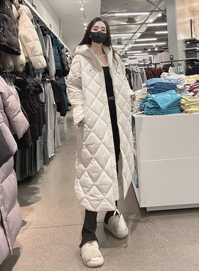 CK女士防风防水保暖棉服中长款