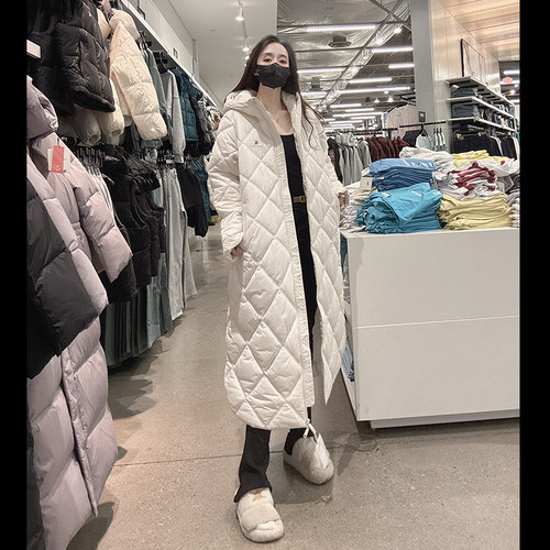CK女士防风防水保暖棉服中长款
