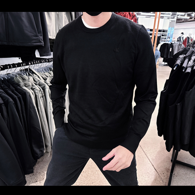 CK男士羊毛混纺套头毛衣