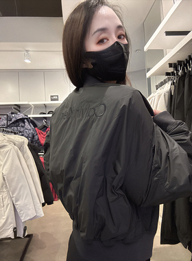CK Calvin Klein女士秋冬棒球领飞行员保暖夹棉夹克外套CW522-3