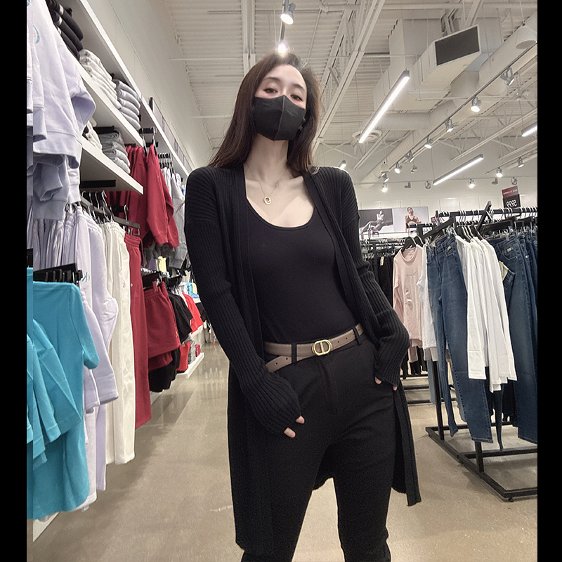 CK女士中长款长袖针织开衫