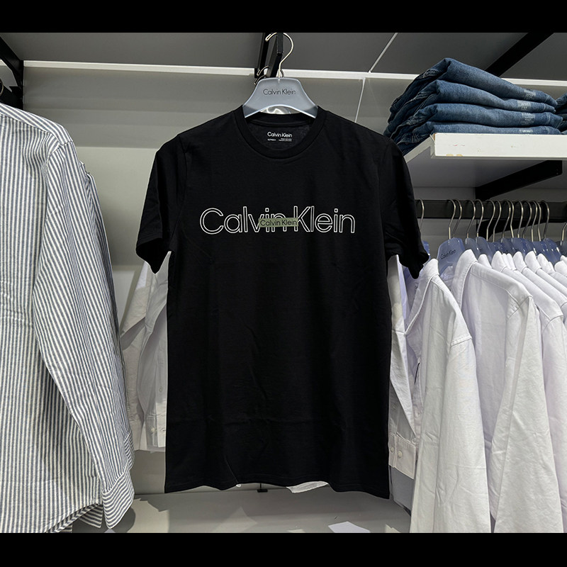 Calvin Klein CK男士夏季新款休闲印花圆领短袖T恤时尚CM3-140