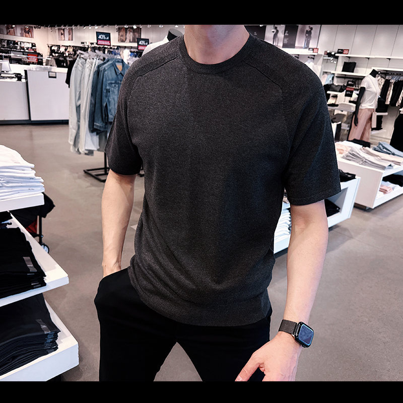 CalvinKlein男士柔软针织衫短袖