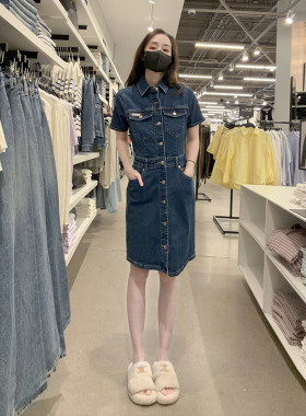 CK女士短袖牛仔连衣裙
