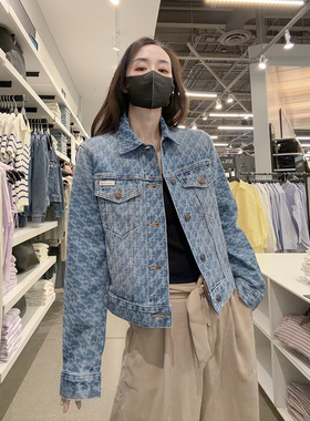CK Calvin Klein女士新款潮流宽松版显瘦纽扣牛仔服夹克外套CW646
