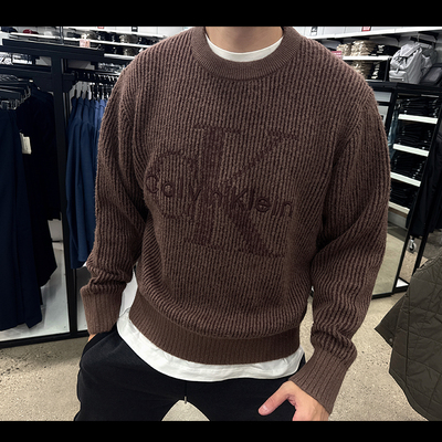 CK男士柔软羊毛混纺针织毛衣