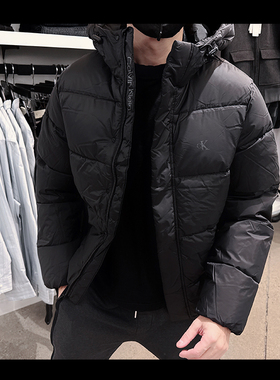 Calvin Klein CK男士秋冬时尚防风防水保暖连帽棉服外套CM8-26