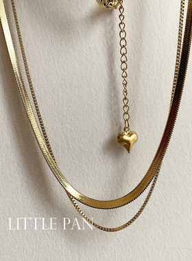 欧美大牌ins同款简约金色套链