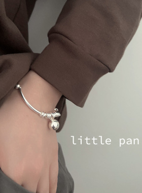 littlepan女纯银极简ins圆珠手链