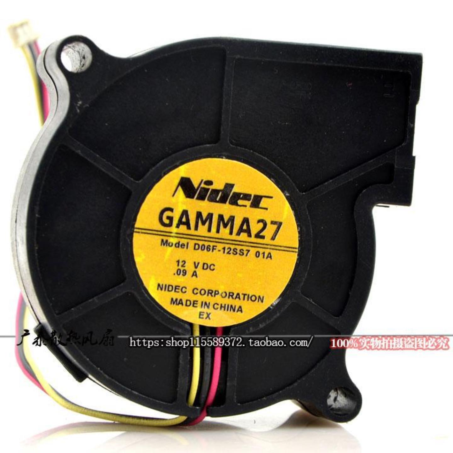 原装电产Nidec 6025 D06F-12SS7 01A 12V 009A 涡轮投影机风扇