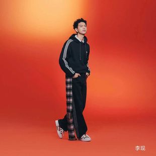Adidas阿迪达斯李现同款新年款双面针织运动连帽卫衣套头衫KT0646