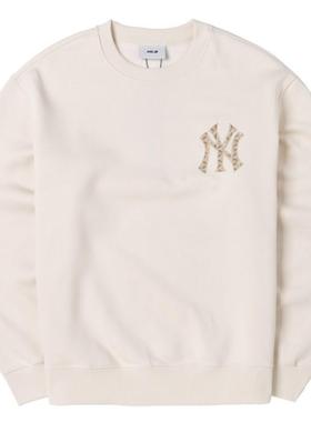 MLB大标2025春季新款男子圆领卫衣运动休闲上衣套头衫3AMTM0946