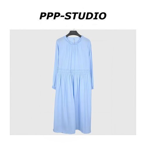 『PP-STUDIO』“亚麻”时尚韩系甜美风松紧收腰连衣裙*20260637