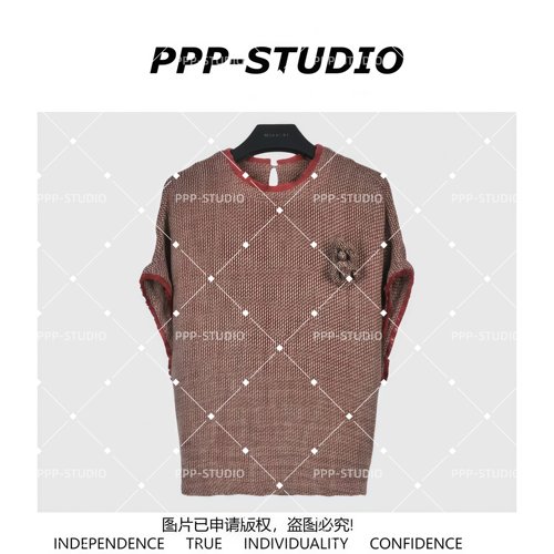 『PP-STUDIO』“亚麻”时尚韩系慵懒设计款手工钩花上衣*20261682