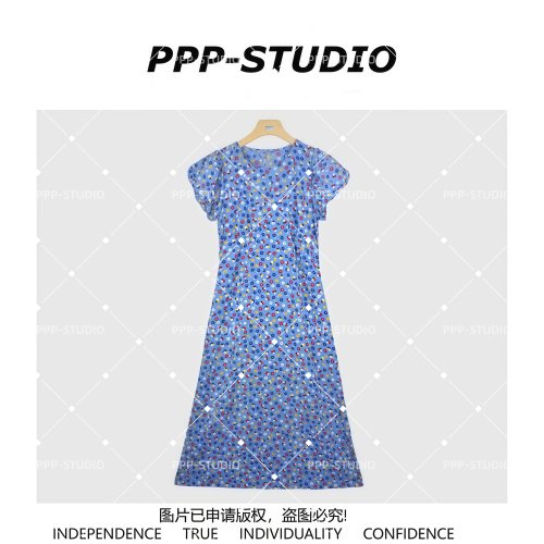 『PP-STUDIO』新款时尚韩系百搭设计款碎花收腰连衣裙*20261687
