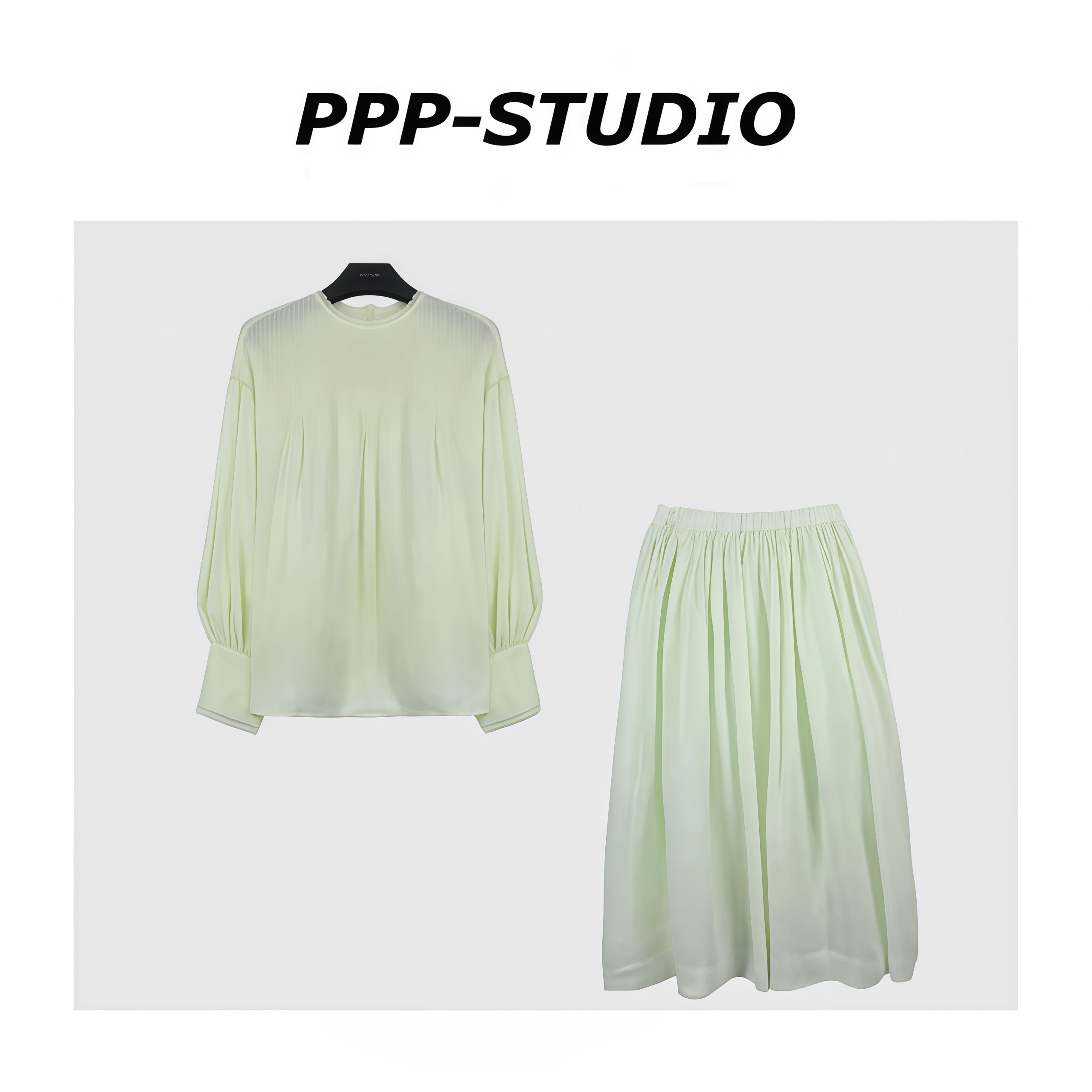 『PP-STUDIO』“苎麻”新款时尚设计感衬衫+半身裙套装*20260798