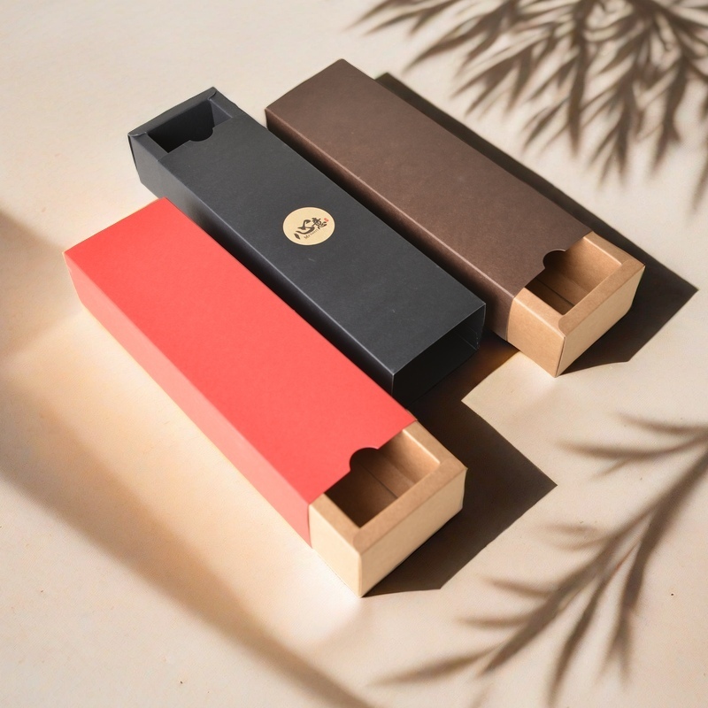 牛皮纸盒抽屉盒茶叶花茶包装盒长方形礼品盒礼物小纸盒子批发定做