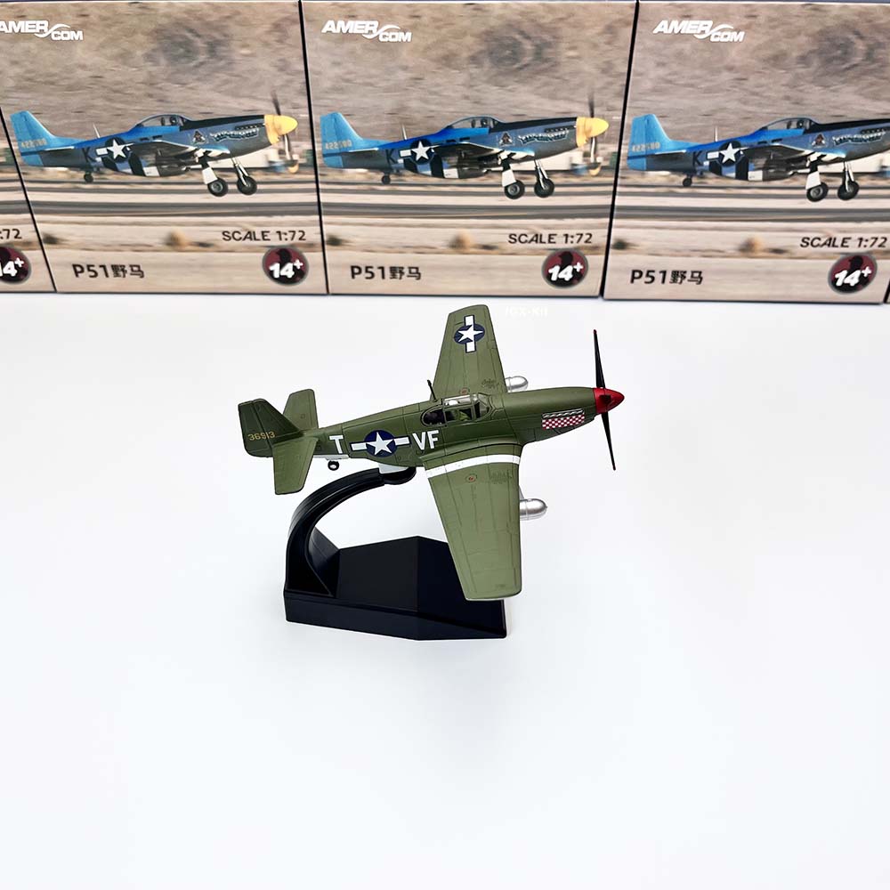 1/72 美国二战P51野马战斗机合金仿真静态成品飞机军事模型摆件 玩具/童车/益智/积木/模型 飞机模型 原图主图