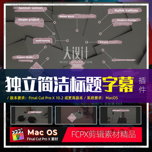 FCPX12个独立的简洁标题节目广告企业字幕视频素材