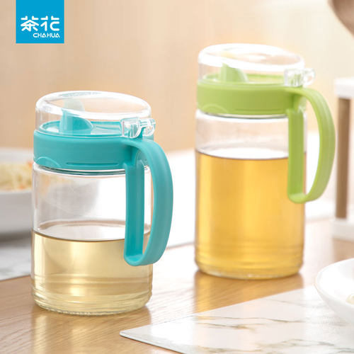 茶花玻璃油瓶调味防漏酱油瓶