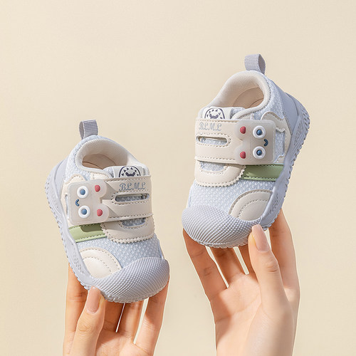 Ginofu卡通魔术贴学步鞋婴幼儿透气防滑软底阿甘鞋户外机能鞋